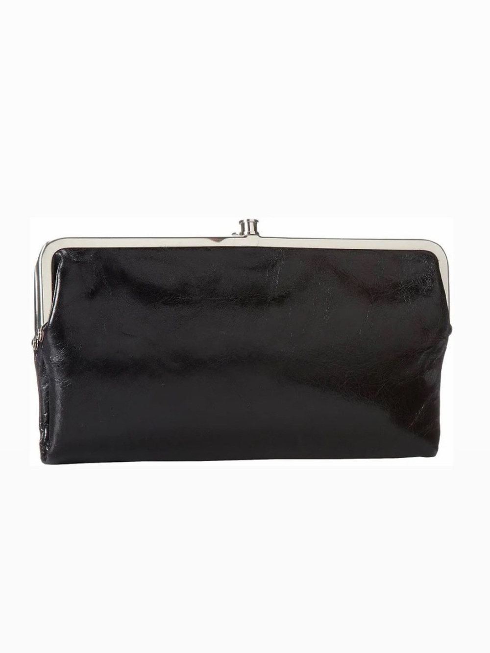 Hobo Vintage-inspired Black Leather Clutch Wallet Bag With Chain Strap